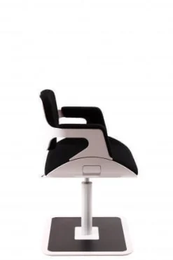 Interstuhl Bürostühle|Loungesessel 810S Silver Stoff Tonica Schwarz Gestell Metall Weiß-Silber Beschichtet