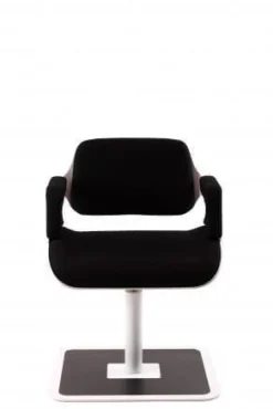 Interstuhl Bürostühle|Loungesessel 810S Silver Stoff Tonica Schwarz Gestell Metall Weiß-Silber Beschichtet