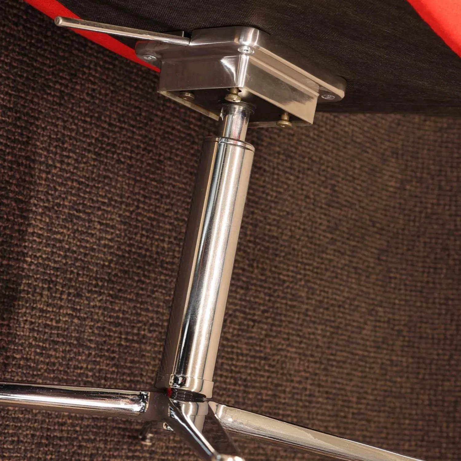 Wagner Living Loungesessel|Loungesessel W-Lounge Chair 3 Stoff Rot Kreuzfuß Chrom