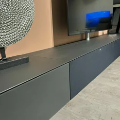 Spectral Smart Furniture Wohnwände & Tv-Lowboards|Lowboard Ameno Glas Shale Black Satiniert Und Textilgewebe Schwarz