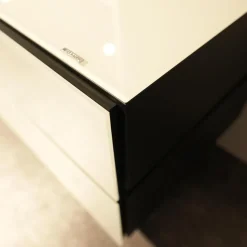 Spectral Smart Furniture Wohnwände & Tv-Lowboards|Lowboard BR 1503 Brick Glas Snow Weiß Lackiert Mit Soundsockel Und Lautsprecher Ohne Fernseher