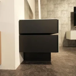 Spectral Smart Furniture Wohnwände & Tv-Lowboards|Lowboard BR 1503 Brick Glas Snow Weiß Lackiert Mit Soundsockel Und Lautsprecher Ohne Fernseher