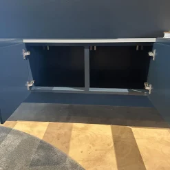 Interlübke Wohnwände & Tv-Lowboards|Lowboard Jorel Mattglas T83 Navy Und 82 Atlantic Inklusive Wandregal Lilu Und Beleuchtung