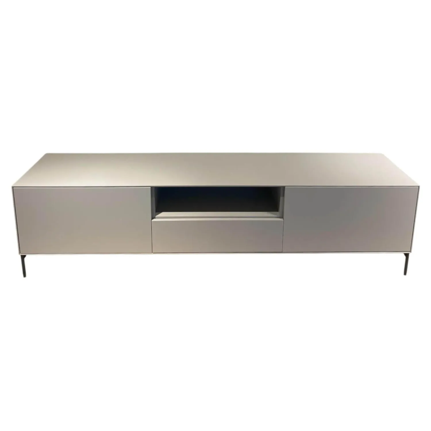 Treku Wohnwände & Tv-Lowboards|Lowboard Lauki Lack Graphit Hellgrau Beine Metall Schwarz