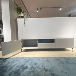 Treku Wohnwände & Tv-Lowboards|Lowboard Lauki Lack Graphit Hellgrau Beine Metall Schwarz