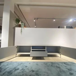 Treku Wohnwände & Tv-Lowboards|Lowboard Lauki Lack Graphit Hellgrau Beine Metall Schwarz