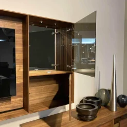 Team 7 Kommoden & Sideboards|Lowboard Lux Nussbaum Geölt Glas mit Hängeschrank