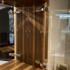 Team 7 Kommoden & Sideboards|Lowboard Lux Nussbaum Geölt Glas mit Hängeschrank