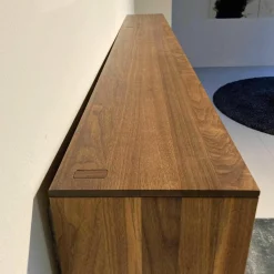 Team 7 Kommoden & Sideboards|Lowboard Lux Nussbaum Geölt Glas mit Hängeschrank