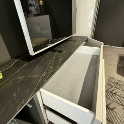 JOOP! Wohnwände & Tv-Lowboards|Lowboard Mit Hängeschrank Gloss Curves Lack Kristallgrau Grau Füße Metall Schwarz