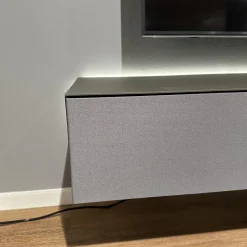 Spectral Smart Furniture Wohnwände & Tv-Lowboards|Lowboard Next Korpus Smart Lack Granite Grau Stofffront Grey Grau Mit Soundbar Und TV-Halterung