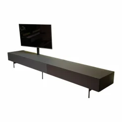 Spectral Smart Furniture Wohnwände & Tv-Lowboards|Lowboard Next Smart Lack Granit Grau Und Medienklappe Mit Akkustikstoff Grey Grau Deckenplatte Colour Glas Granit Grau Gestell Anthrazit Inklusive Beleuchtung Und Mediapaket