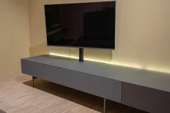 Spectral Smart Furniture Wohnwände & Tv-Lowboards|Lowboard Next Smart Lack Granit Grau Und Medienklappe Mit Akkustikstoff Grey Grau Deckenplatte Colour Glas Granit Grau Gestell Anthrazit Inklusive Beleuchtung Und Mediapaket
