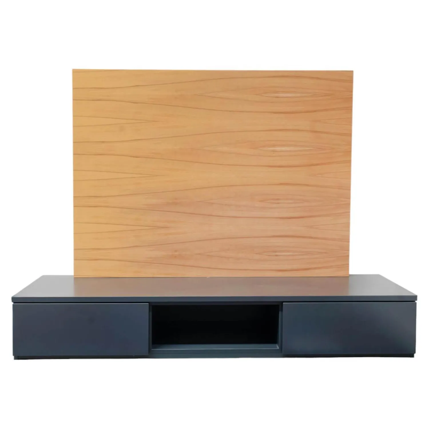 Würmseher Wohnwände & Tv-Lowboards|Lowboard Optima Lack Anthrazit 25 TV-Paneel Kernbuche Natur Lackiert