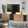 Musterring Wohnwände & Tv-Lowboards|Medienkombination Q-Media MR Balkeneiche Bianco Furniert mit LED-Beleuchtung