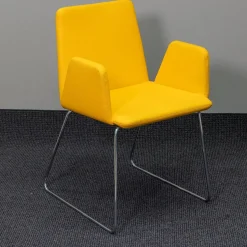 Girsberger Einzelstühle|Mehrzweckstuhl Pepe Filzbezug Gelb Kufengestell Verchromt