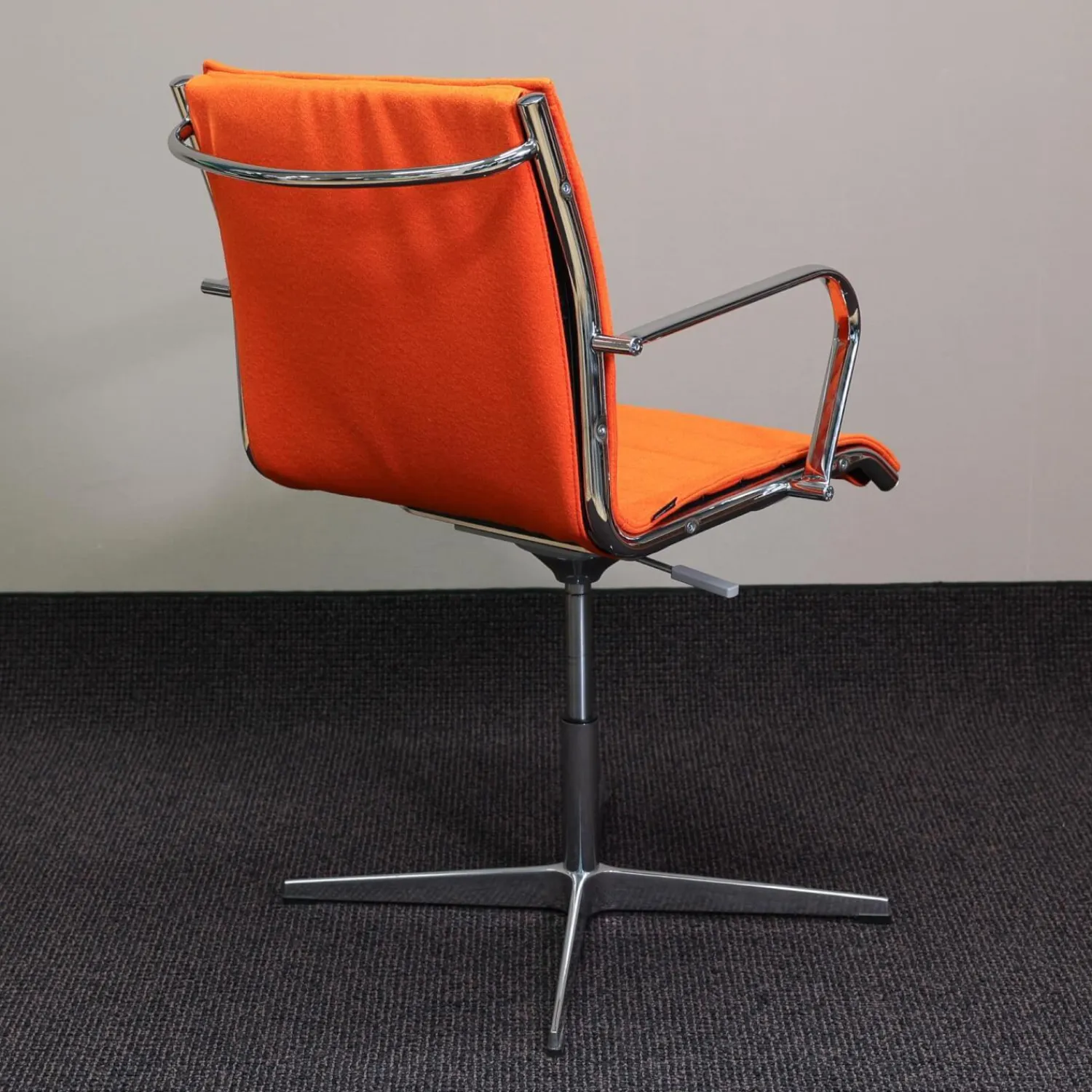 Quinti Einzelstühle|Mehrzweckstuhl Season Slim Naturleder Orange Kreuzfuß Chrom