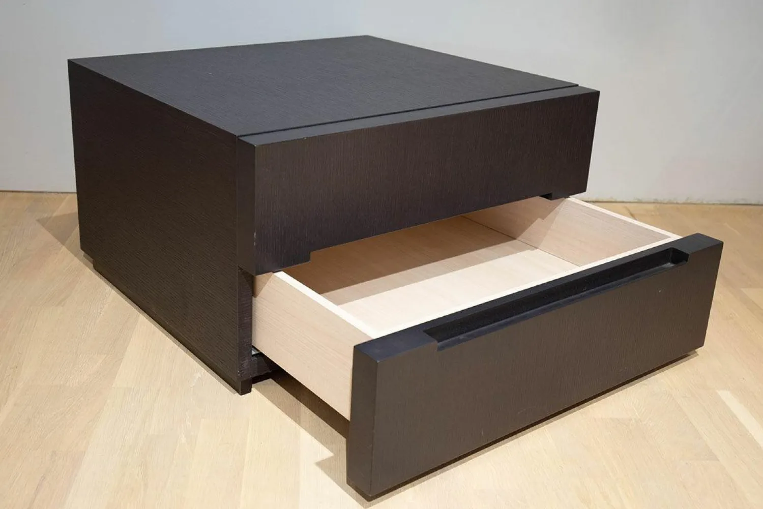 Molteni & C Nachttische|Nachtkommode 3030 Eiche Grau Füße Schwarz Mit 2 Schubladen