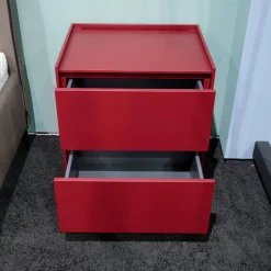 Möller Design Nachttische|Nachtkommode Lean Box Lack Matt 370 Purple Rot Mit Kabelfuge