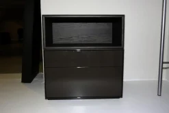 Piure Kommoden & Sideboards|Nachtkommode Nex Lack Hochglanz Coffee Box Offen Stehend Eiche Grey