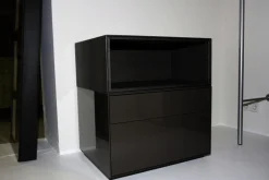 Piure Kommoden & Sideboards|Nachtkommode Nex Lack Hochglanz Coffee Box Offen Stehend Eiche Grey