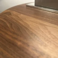 YOMEI Nachttische|Nachtschrank S100 Korpus Leder Taupe Beige Front Und Schubladen Nussbaum