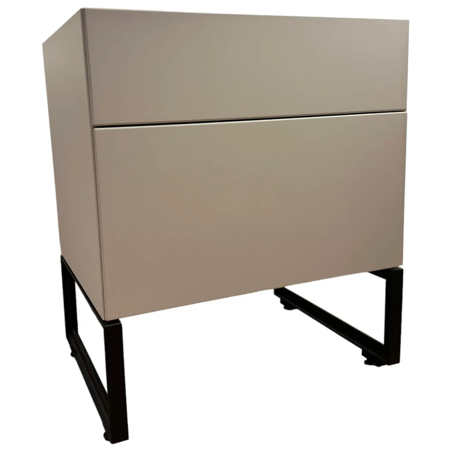 Schönbuch Nachttische|Nachttisch Hesperide Dyo Korpus Lack Grau-Weiss Untergestell Schwarz Pulverbeschichtet Mit Keramikeinlage