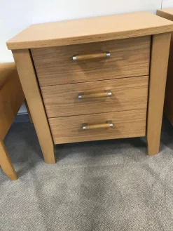 Nolte Nachttische|Nachttisch Rubin Eiche Natur Funiert Mit 3 Schubkästen