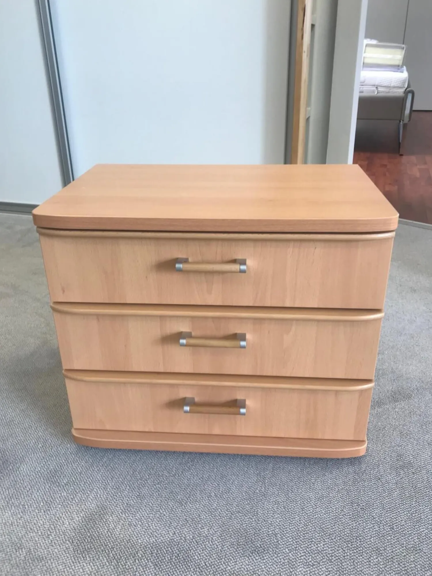 Nolte Nachttische|Nachttisch Saphir Buche Mit 3 Schubkästen