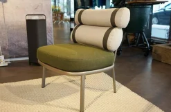 Kettal Gartenstühle|Outdoor Clubsessel Roll Bezug Sitzkissen Stoff Dedar Lam 288 Grün Gestell Aluminium Galena 105