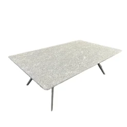 Flexform Loungemöbel|Outdoor Coffee Table Zefiro Platte Stein Silbergneis Grau Gestell Aluminium Matt Gebürstet