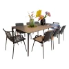 Fast Essgruppen|Outdoor Essgruppe Tisch Allsize Platte Feinsteinzeug Rauchgrau Grau Gestell Aluminium Lackiert Und Zebra Armlehnstuhl Grau