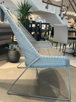 Cane Line Loungemöbel|Outdoor Highbacksessel Breeze Fasergeflecht Grau Stahlgestell Grau Verzinkt