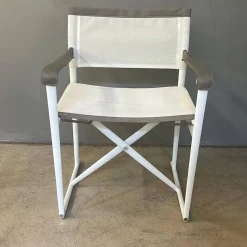 B&B Italia Gartenstühle|Outdoor Klappstuhl Mirto Stoff 2445102 Stige Weiß Natur Gestell 0186V Weiß Lackiert