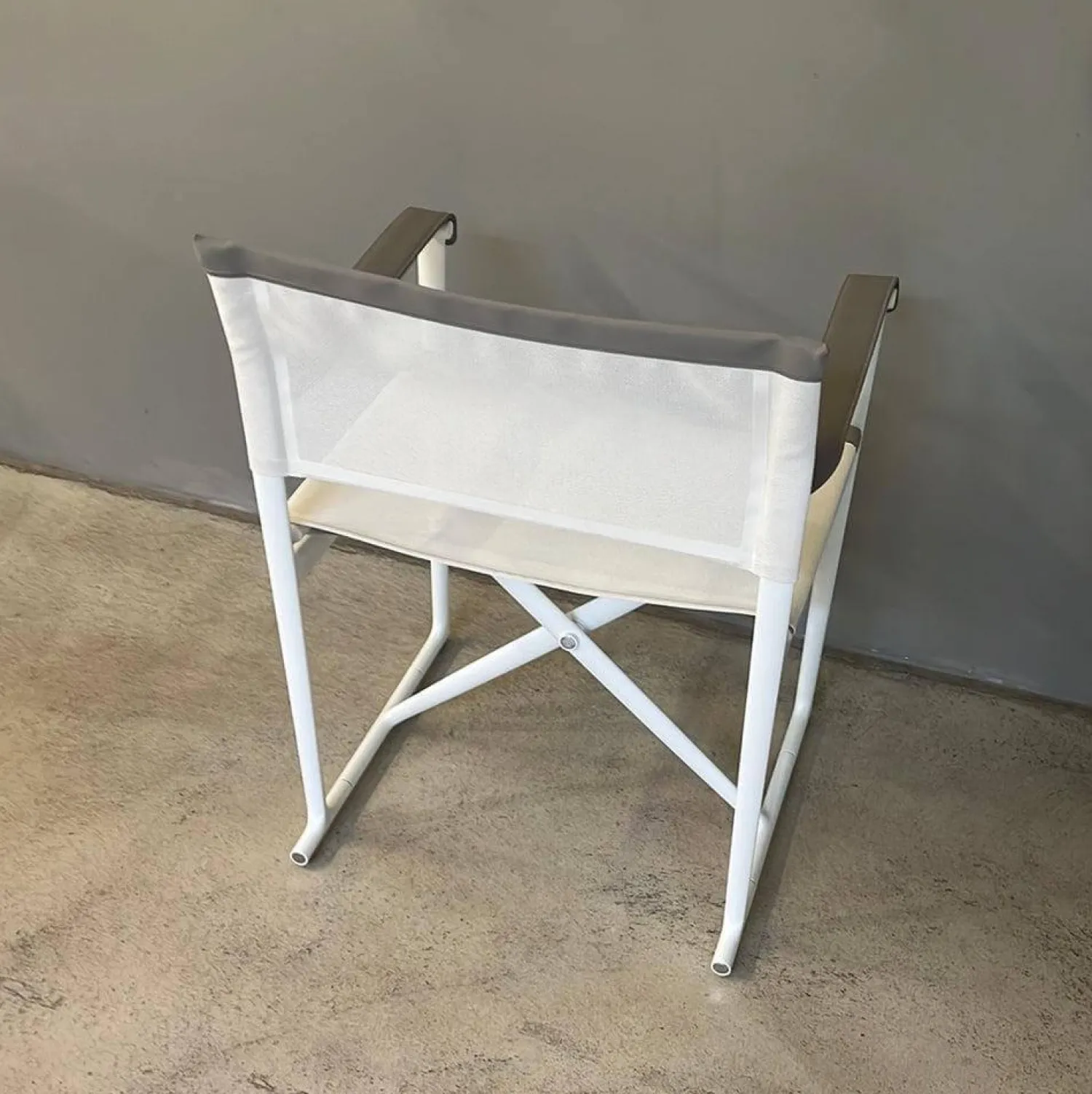 B&B Italia Gartenstühle|Outdoor Klappstuhl Mirto Stoff 2445102 Stige Weiß Natur Gestell 0186V Weiß Lackiert