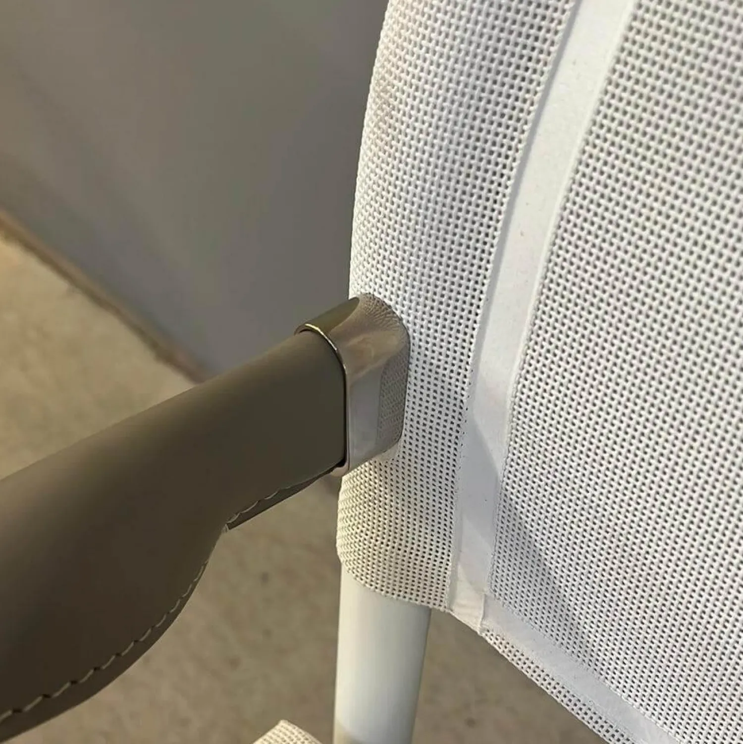 B&B Italia Gartenstühle|Outdoor Klappstuhl Mirto Stoff 2445102 Stige Weiß Natur Gestell 0186V Weiß Lackiert