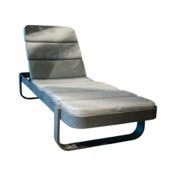 Cane Line Gartenliegen|Outdoor Liege Cut AirTouch Grey Grau Gestell Aluminium Dark Grey Dunkelgrau Mit Verstellbarer Ruckenlehne