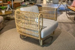 Cane Line Loungemöbel|Outdoor Loungesessel Nest Stoff Natte Light Grey Hellgrau Gestell Aluminiumrahmen Außen Weave