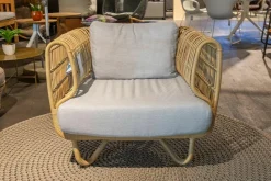 Cane Line Loungemöbel|Outdoor Loungesessel Nest Stoff Natte Light Grey Hellgrau Gestell Aluminiumrahmen Außen Weave