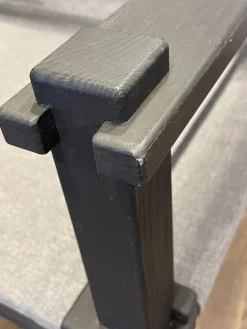 COR Loungemöbel|Outdoor Sessel Farmer Stoff Mittelgrau Gestell Und Füße Massivholz Schwarz Geölt Mit Hocker