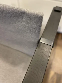 COR Loungemöbel|Outdoor Sessel Farmer Stoff Mittelgrau Gestell Und Füße Massivholz Schwarz Geölt Mit Hocker