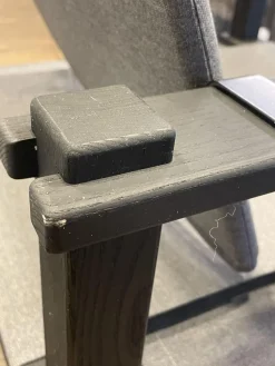 COR Loungemöbel|Outdoor Sessel Farmer Stoff Mittelgrau Gestell Und Füße Massivholz Schwarz Geölt Mit Hocker