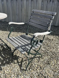 Weishäupl Gartentische|Outdoor Set Classic Holz Teak Grau Gestell Metall Dunkelgrün Schwarz Lackiert