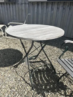 Weishäupl Gartentische|Outdoor Set Classic Holz Teak Grau Gestell Metall Dunkelgrün Schwarz Lackiert