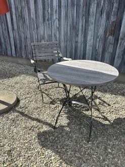 Weishäupl Gartentische|Outdoor Set Classic Holz Teak Grau Gestell Metall Dunkelgrün Schwarz Lackiert