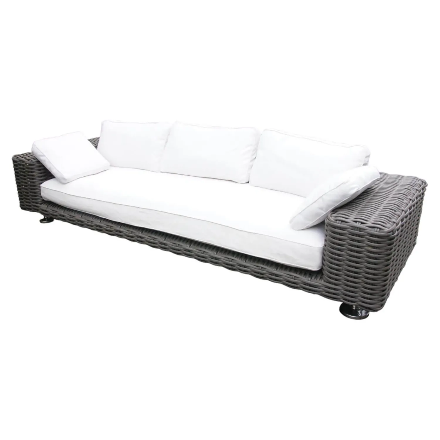 DEDON Loungemöbel|Outdoor Sofa 3 Sitzer Paros Farbe Silt Mit Kissenset Dry+ Plush Farben Linen Off White Inklusive Rolle