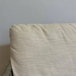 Tribù Loungemöbel|Outdoor Sofa Mood Sitzkissen Stoff Natural Beige Gestell Teakholz Rückenlehne Geflecht Moss Grün Grau