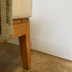 Tribù Loungemöbel|Outdoor Sofa Mood Sitzkissen Stoff Natural Beige Gestell Teakholz Rückenlehne Geflecht Moss Grün Grau