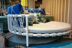 Cassina Loungemöbel|Outdoor Sofa Trampoline 561 Stoff Egadi Argento Seil Teipan mit 9 Kissen