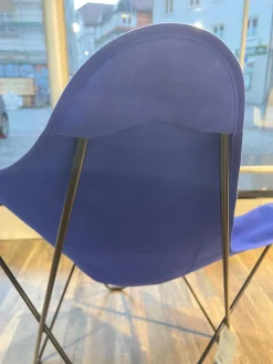 Cuero Design Einzelstühle|Outdoor Stuhl Sunshine Mariposa Sunbrella Stoff Atlantikblau Blau Gestell Stahl Schwarz